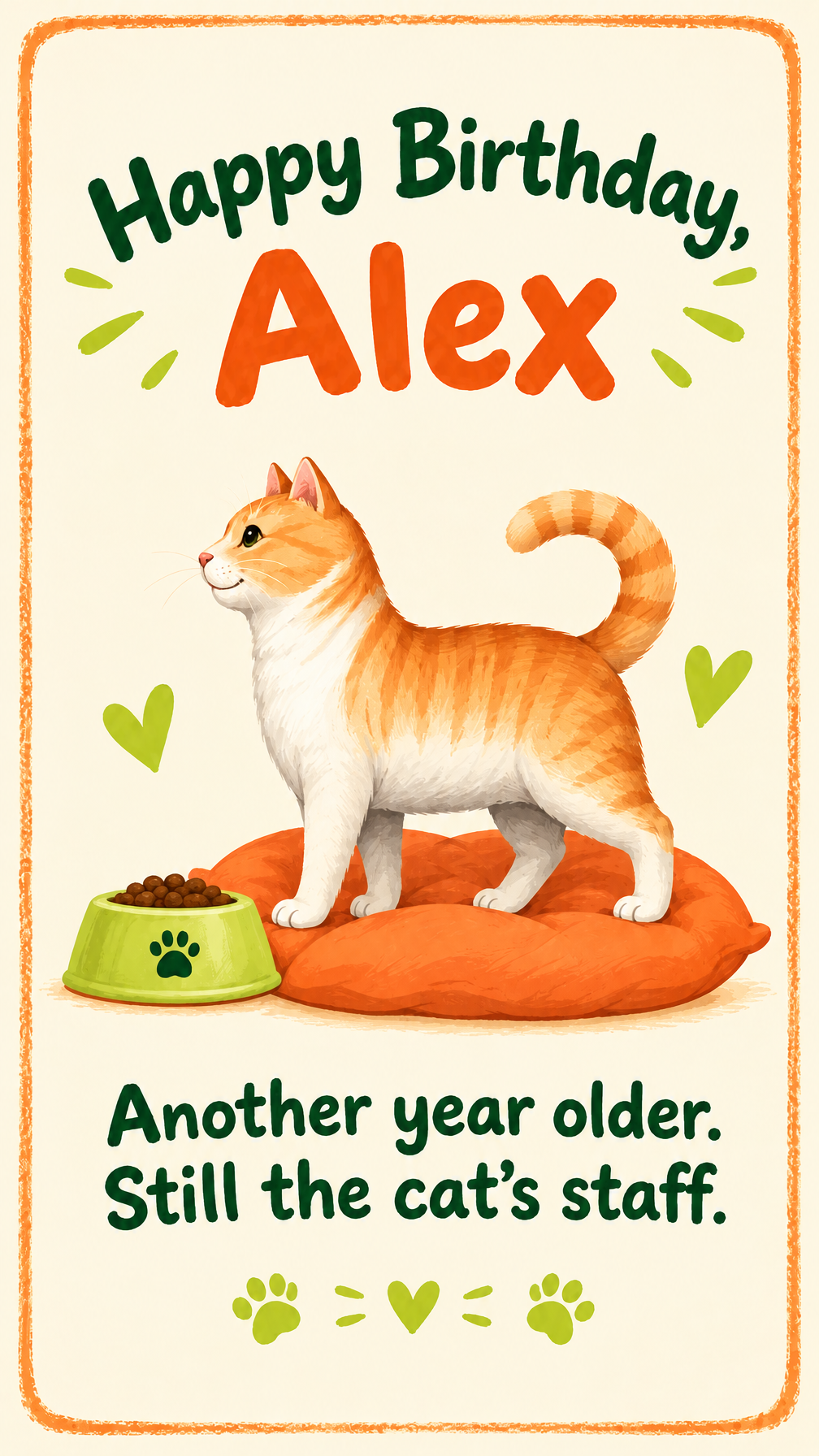 The same Alex birthday artwork formatted vertically for a phone story